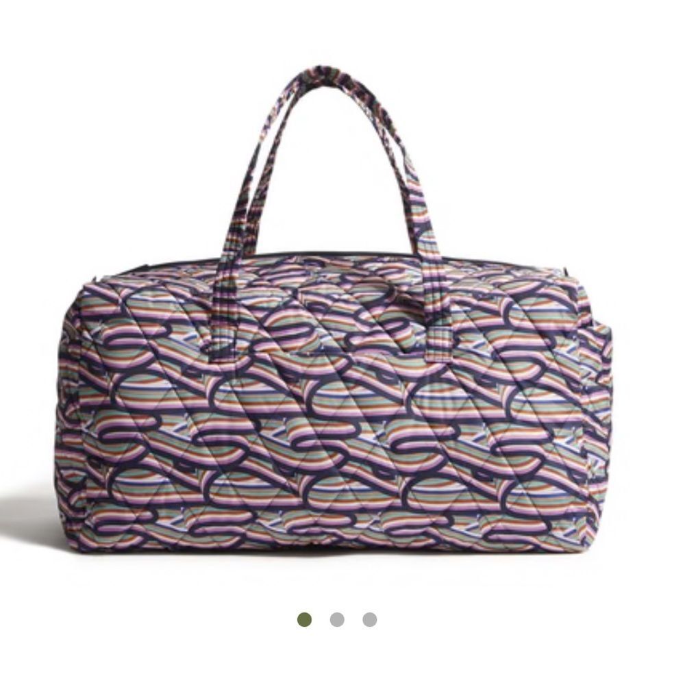 Vera Bradley XL Travel Duffel Bag in Ultralight Retro Ribbon NWT